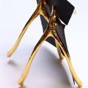 Alexandra Koumba Gold Plated Wishbone Post Earrings